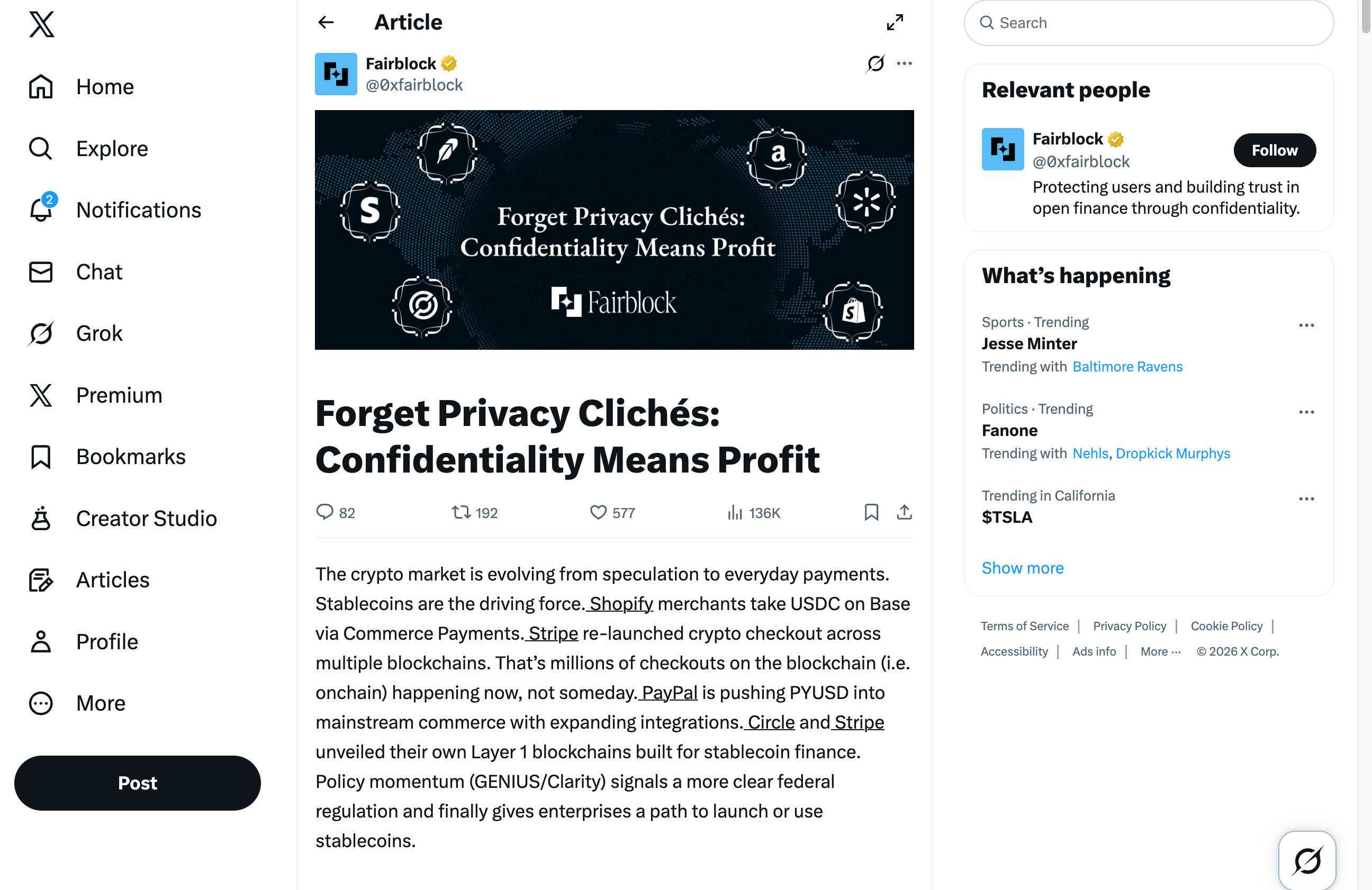 Example X Article - Fairblock